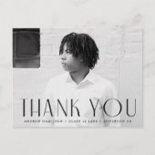 Moderner Black Foto Abschluss Vielen Dank Postkarte (Vorderseite)