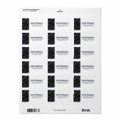 Moderner Black & Gold Agate Stone Abstrakt Adressaufkleber (Vorne)