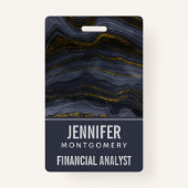 Moderner Black & Gold Agate Stone Abstrakt Ausweis (Vorderseite)