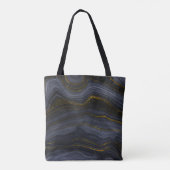 Moderner Black & Gold Agate Stone Abstrakt Tasche (Rückseite)