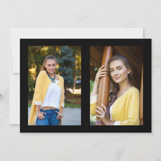 Moderner Black Gold Arch Abschluss 3-Foto Ankündigung (Rückseite)