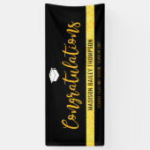Moderner Black Gold Glitzer Abschluss Banner (Vertikal)