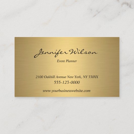 Moderner Black & Gold Glitzer Eventplaner Visitenkarte (Rückseite)