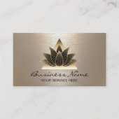 Moderner Black & Gold Lotus Logo Wellnessbereich W Visitenkarte (Vorderseite)