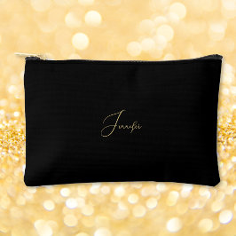 Moderner Black Gold Mit Monogramm Travel Cosmetic  Zubehörtasche