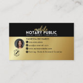 Moderner Black Gold Mobile Notar Public QR Code Visitenkarte (Vorderseite)