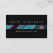 Moderner Black Gold Neon Visitenkarte (Vorderseite)