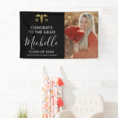 Moderner Black & Gold Nurse Medical Foto Abschluss Banner (Insitu)