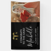 Moderner Black & Gold Nurse Medical Foto Abschluss Banner (Vertikal)