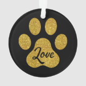 Moderner Black Gold Puppy Dog Erstes Weihnachtsfes Ornament (Rückseite)