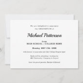 Moderner Black Gold Script Foto Abschluss Ankündigung (Rückseite)