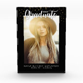 Moderner Black Gold Stars Abschluss Keepake Fotoblock (Vorderseite)