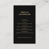 Moderner Black Gold Typografy Foto Abschluss Visitenkarte (Rückseite)