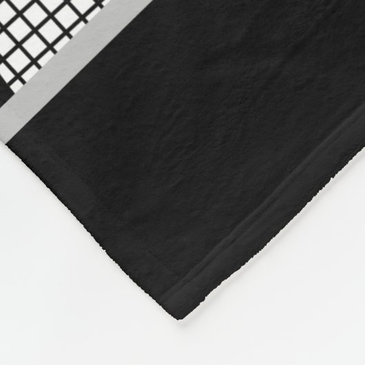 Moderner Black & Gray Tennis Spielercoach Name Spo Fleecedecke (Ecke)