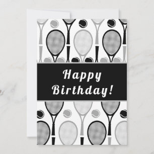 Moderner Black & Gray Tennis-Trainer Geburtstag