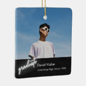 Moderner Black Handwriting Neon Foto Abschluss Keramikornament (Rechts)