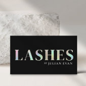 Moderner Black Holographic Lash Techniker Visitenkarte