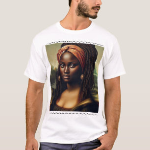 Moderner Black Mona Lisa Statement-T - Shirt