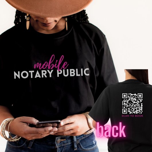 Moderner Black Pink Mobile Notary Signature Agent T-Shirt