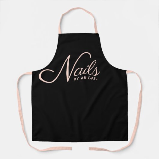 Moderner Black & Pink Nail Stylist Schürze (Vorderseite)