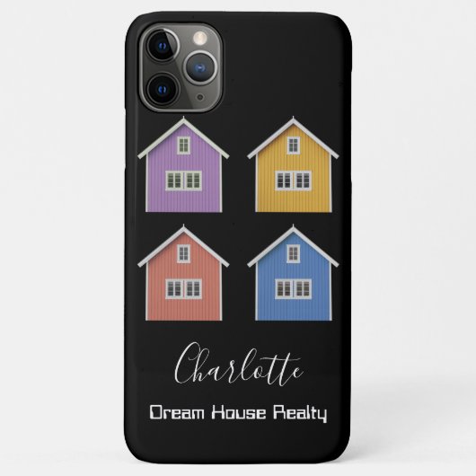 Moderner Black Real Anwesen Agent Case-Mate iPhone Hülle (Rückseite)