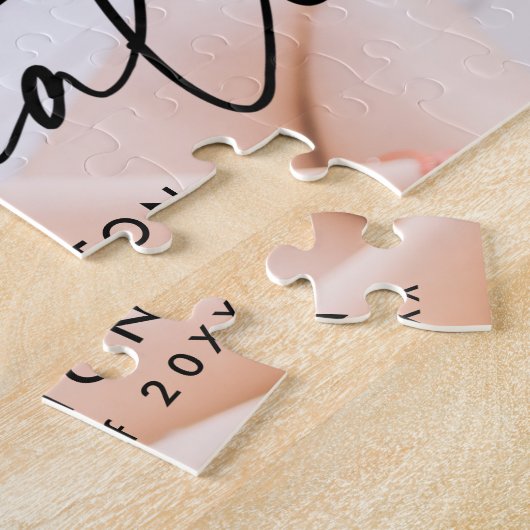 Moderner Black Script Foto Abschluss Puzzle (Seite)