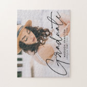 Moderner Black Script Foto Abschluss Puzzle (Vertikal)