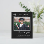 Moderner Black Script Foto Abschluss Vielen Dank (Stehend Vorderseite)