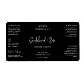 Moderner Black Script Room Spray Flasche Wrapper (Vorne)