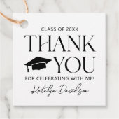 Moderner Black Serif Abschluss Vielen Dank Geschenkanhänger (Vorderseite)