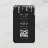 Moderner Black Silver Whisk Bakery Koch Caterer Visitenkarte (Rückseite)