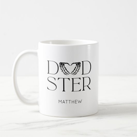 Moderner Black Skelett Beängstigend Dadster Hallow Kaffeetasse (Links)