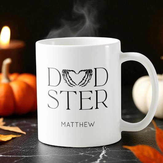 Moderner Black Skelett Beängstigend Dadster Hallow Kaffeetasse