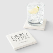 Moderner Black Skelett Beängstigend Dadster Hallow Steinuntersetzer (Seitenansicht)