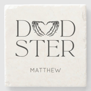 Moderner Black Skelett Beängstigend Dadster Hallow Steinuntersetzer