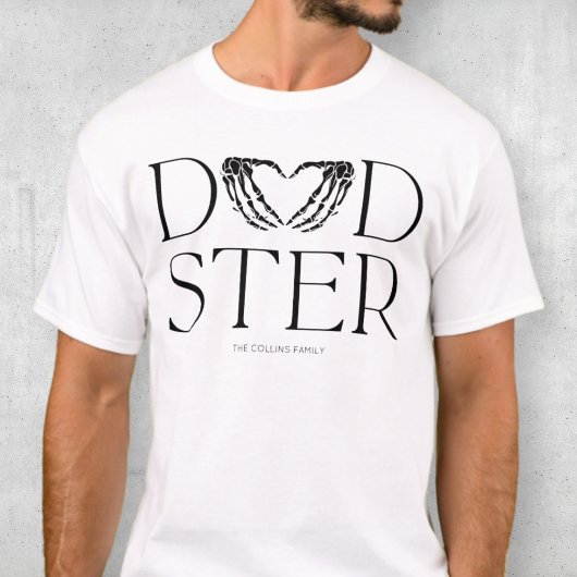 Moderner Black Skelett Beängstigend Dadster Hallow T-Shirt