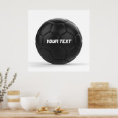 Moderner Black Soccer Ball Personalisiert Poster (Küche)