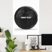 Moderner Black Soccer Ball Personalisiert Poster (Heimbüro)