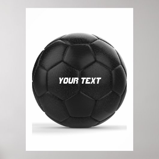 Moderner Black Soccer Ball Personalisiert Poster (Vorne)
