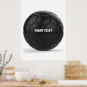 Moderner Black Soccer Ball Personalisiert Poster (Küche)