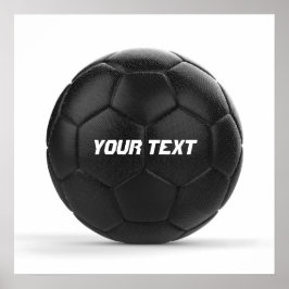 Moderner Black Soccer Ball Personalisiert Poster