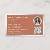 Moderner Black Terrazzo Real Anwesen Foto QR Code Visitenkarte (Rückseite)