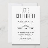 Moderner Black Typografy Chic Typ Foto Abschluss Einladung (Rückseite)