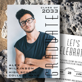 Moderner Black Typografy Chic Typ Foto Abschluss Einladung