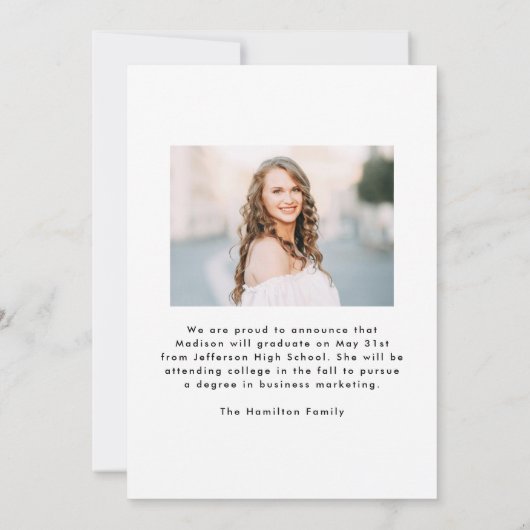 Moderner Black Wavy Frame 2 Foto Abschluss Ankündigung (Rückseite)