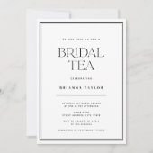 Moderner Black & White Bridal Tee Einladung (Vorderseite)