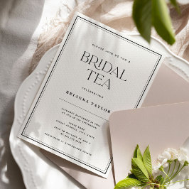 Moderner Black & White Bridal Tee Einladung