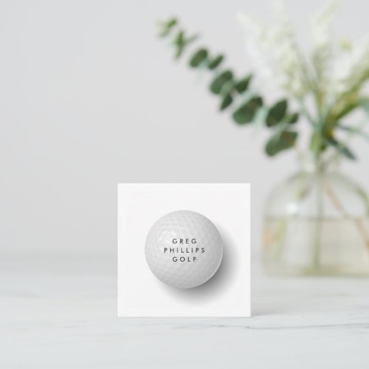 Moderner Black & White Golf Pro oder Instruktor Quadratische Visitenkarte (Stehend Vorderseite)
