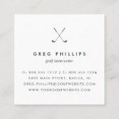Moderner Black & White Golf Pro oder Instruktor Quadratische Visitenkarte (Rückseite)