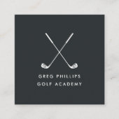 Moderner Black & White Golf Pro oder Instruktor Quadratische Visitenkarte (Vorderseite)